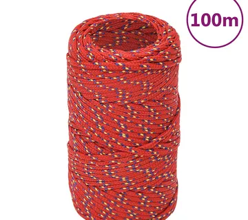 vidaXL Brodski konop crveni 2 mm 100 m od polipropilena - Venlo