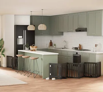 vidaXL Vrata za pse s vratašcima 9 panela sklopiva 450 cm drvo topole - Venlo