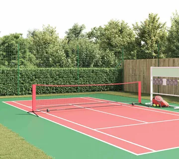 vidaXL Teniska mreža Crna i crvena 396 x 92 x 87 cm Poliester - Venlo