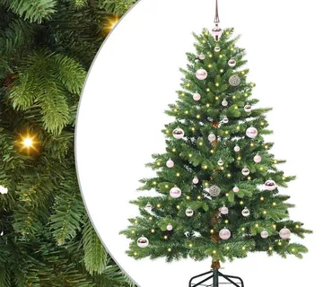 vidaXL Umjetno božićno drvce s stalakom Zelena 150 cm PE i PVC - Venlo
