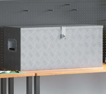 vidaXL Aluminijska kutija 90,5 x 35 x 40 cm srebrna - Venlo