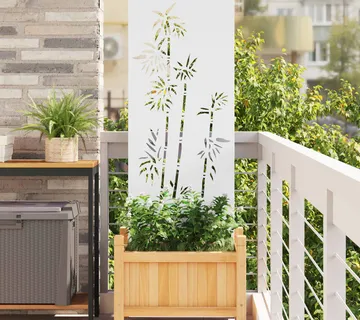 vidaXL Privatnost u vrtu Bijelo 50 x 140 cm Hladno valjana čelična - Venlo