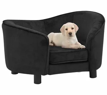 vidaXL Sofa za pse crna 69 x 49 x 40 cm plišana - Venlo