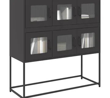 vidaXL Komoda crna 100,5 x 39 x 107 cm od hladno valjanog čelika - Venlo