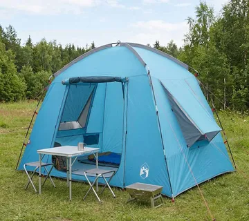 vidaXL Kabinski šator s krovom Plava 210 x 210 x 138 cm Poliester - Venlo