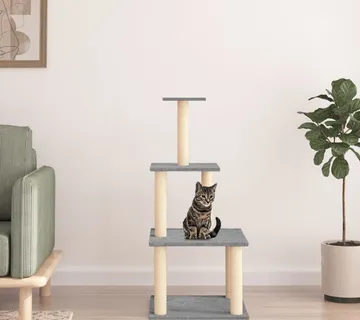 vidaXL Penjalica za mačke sa stupovima za grebanje svjetlosiva 111 cm - Venlo