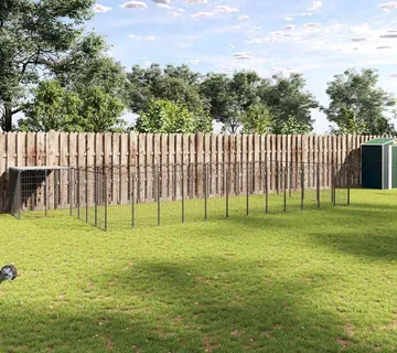 vidaXL Kavez za pse crni 22,99 m² čelični - Venlo
