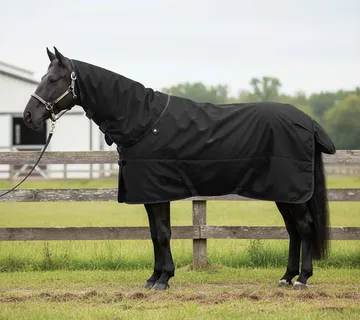 vidaXL Pokrivač za konje Potpuno crna 155 cm Poliester - Venlo