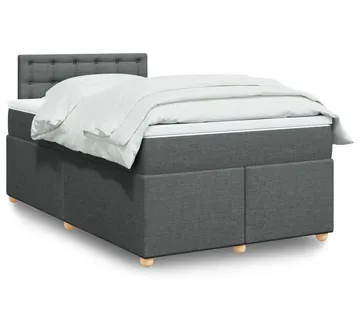 vidaXL Krevet s oprugama i madracem tamnosivi 120 x 200 cm od tkanine - Venlo