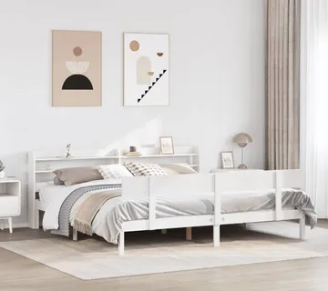 vidaXL Okvir kreveta bez madraca bijeli 180x200 cm od masivne borovine - Venlo