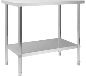 vidaXL Kuhinjski radni stol 100 x 60 x 85 cm od nehrđajućeg čelika - Venlo