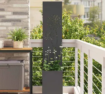 vidaXL Privatnost u vrtu Crna 32 x 32 x 150 cm Hladno valjana čelična - Venlo