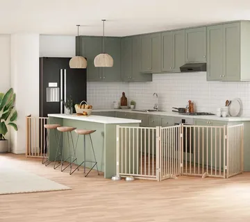 vidaXL Vrata za pse s vratašcima 12 panela sklopiva 960 cm drvo topole - Venlo