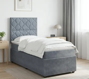 vidaXL Boxspring krevet s madracem Tamnosiva 80 x 200 cm Baršun - Venlo