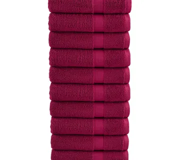 vidaXL Ručnici za kupanje SOLUND 10 kom bordo 100 x 150 cm 600 gsm - Venlo