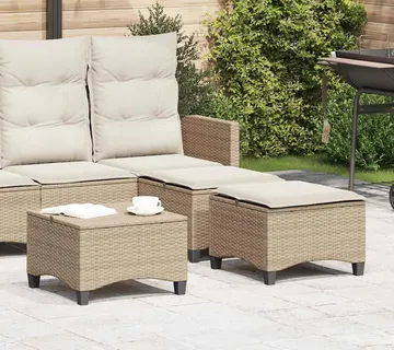 vidaXL Vrtni tabure s jastucima 2 kom bež 55x55x36 cm poliratan - Venlo