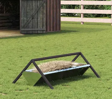 vidaXL Hranilica za stoku Srebrna 111 x 76 x 38 cm 10 kg - Venlo