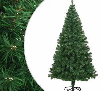 vidaXL Umjetno božićno drvce s gustim granama zeleno 210 cm PVC - Venlo