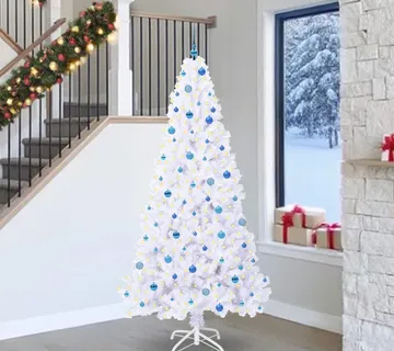 vidaXL Umjetno božićno drvce s stalakom Bijelo 240 cm PVC i čelik - Venlo