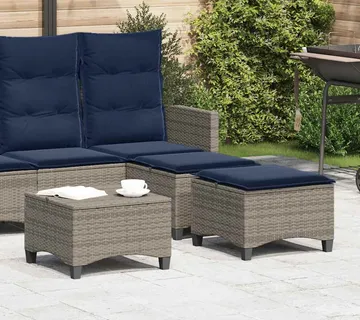 vidaXL Vrtni tabure s jastucima 2 kom sivi 55x55x36 cm poliratan - Venlo