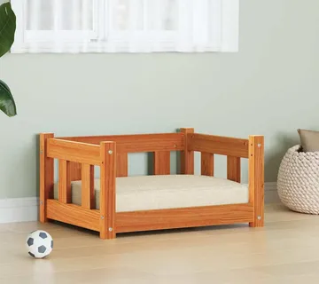 vidaXL Krevet za psa 55 x 45 x 28 cm Masivna borovina Voštanosmeđa - Venlo