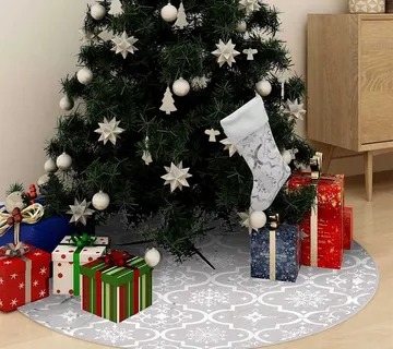 vidaXL Luksuzna podloga za božićno drvce s čarapom bijela 122 cm - Venlo