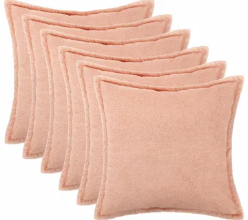 vidaXL Presvlaka za jastuk 6 pcs HOUTEN Ružičasta 55 x 55 cm Bouclé - Venlo