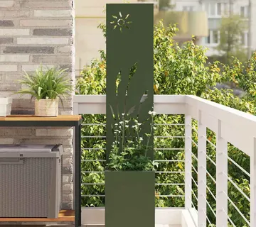 vidaXL Privatnost u vrtu Rezbarija Maslinovo zelena 32 x 32 x 150 cm - Venlo