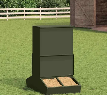 vidaXL Hranilica za svinje Maslinasto zelena 82 x 51 x 91,5 cm 20 kg - Venlo