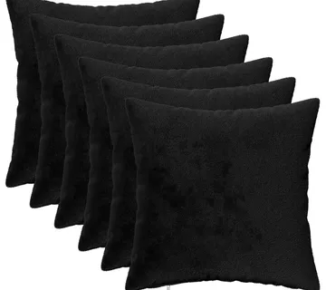 vidaXL Presvlaka za jastuk 6 pcs HEERLEN Crna 35 x 35 cm Flanel - Venlo