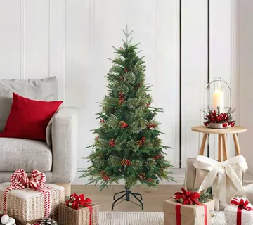 vidaXL Umjetno božićno drvce s nogom Zelena 120 cm PVC, PE i čelik - Venlo