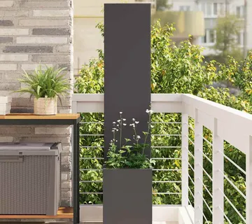 vidaXL Privatnost u vrtu Crna 32 x 32 x 150 cm Hladno valjana čelična - Venlo