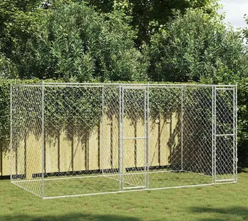 vidaXL Kavez za pse Srebrno 400 x 200 x 200 cm Cinkani čelik - Venlo