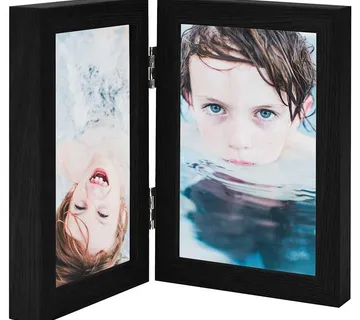 vidaXL Dvostruki preklopni okvir za fotografije crni 2x(21x29,7 cm) - Venlo