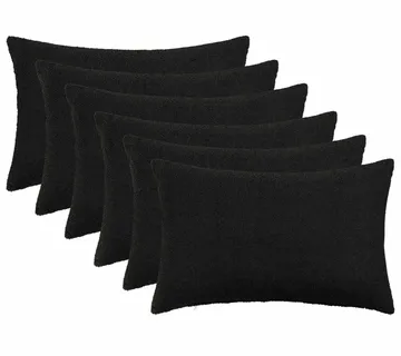 vidaXL Presvlaka za jastuk 6 pcs HEERLEN Crna 30 x 50 cm Bouclé - Venlo