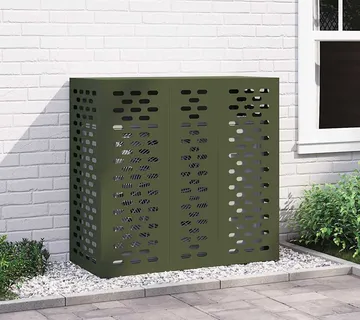 vidaXL Pokrov za klima uređaj Maslinastozelena 110 x 50 x 105 cm Čelik - Venlo