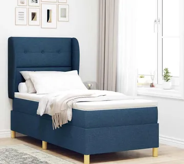 vidaXL Krevet s opruga kutije s uzglavljem Plava 200 x 90 cm tkanina - Venlo