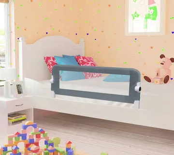 vidaXL Sigurnosna ogradica za dječji krevet siva 102 x 42 cm poliester - Venlo