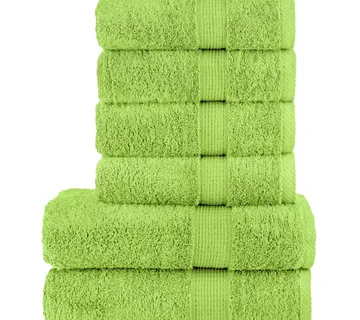 vidaXL 6-dijelni vrhunski set ručnika SOLUND zelena boja jabuke 600gsm - Venlo