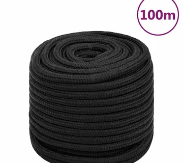 vidaXL Brodski konop tamnocrni 16 mm 100 m od polipropilena - Venlo
