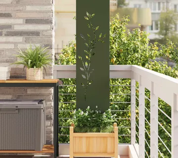 vidaXL Privatnost u vrtu Cvjetni Maslinovo zelena 32 x 140 cm - Venlo