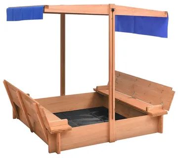 vidaXL Pješčanik od jelovine s krovom 112 x 112 x 112 cm - Venlo