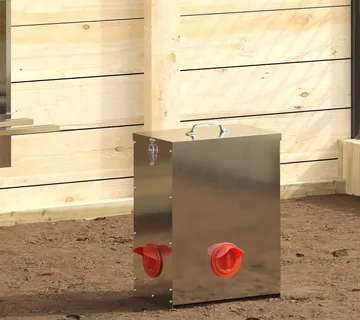 vidaXL Hranilica za piliće Srebrna 32,5 x 20,5 x 43 cm 25 kg - Venlo