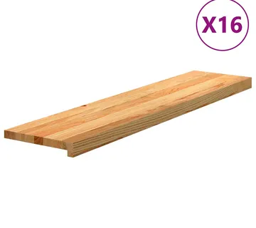 vidaXL Gazišta stepenice 16 kom svjetlosmeđi 110x30x2 cm masivna hrast - Venlo