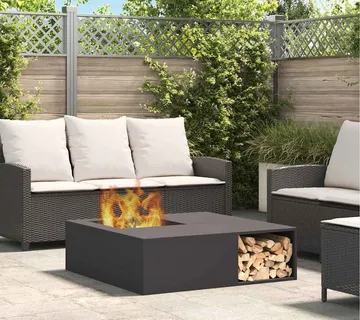 vidaXL Kamin Crna 100 x 100 x 30 cm Otporni čelik - Venlo