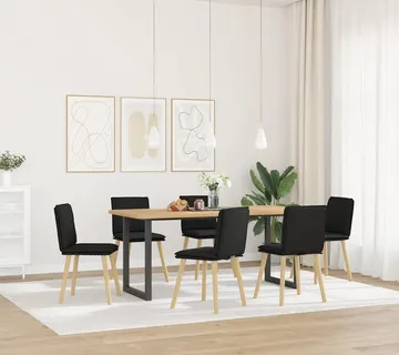 vidaXL Blagovaonske stolice 6 kom crne od tkanine - Venlo