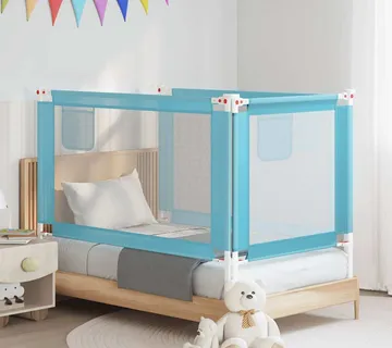 vidaXL Sigurnosna ograda za dječji krevet plava 140 x 25 cm od tkanine - Venlo
