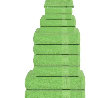 vidaXL Set ručnika FROGN od 12 dijelova jabukasto zelene boje 360 g/m² - Venlo