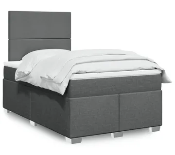 vidaXL Krevet box spring s madracem tamnosivi 120 x 190 cm tkanina - Venlo
