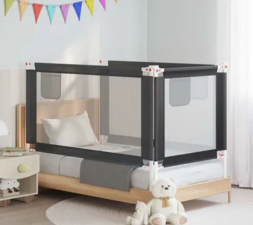 vidaXL Sigurnosna ograda za dječji krevet tamnosiva 150x25 cm tkanina - Venlo